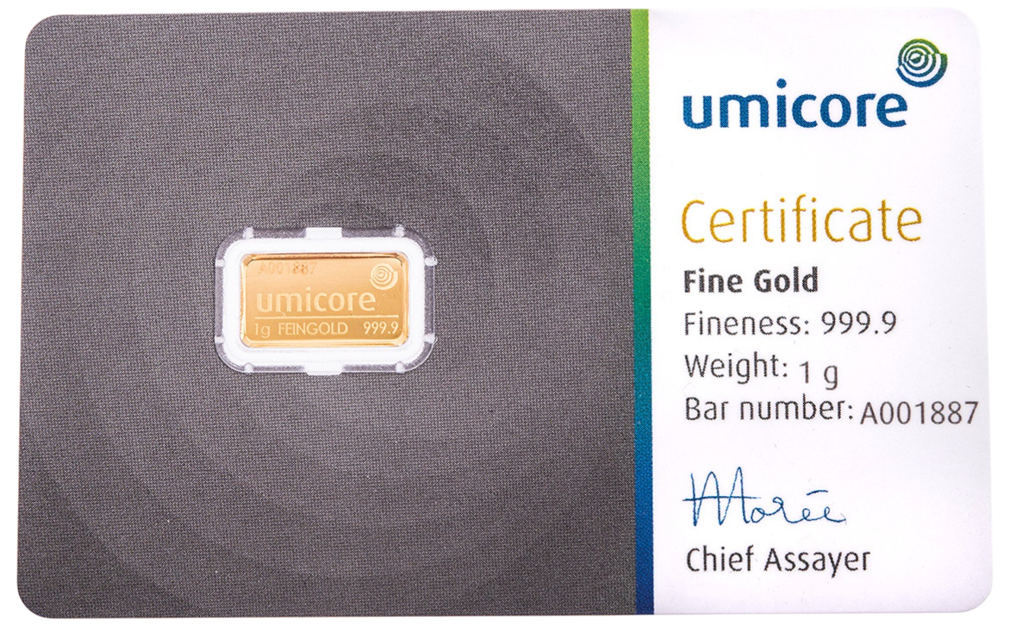1g Gold Bar Umicore